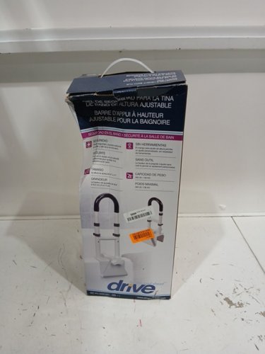 DRIVE MEDICAL ADJUSTABLE HEIGHT & WIDTH BATHTUB SAFETY RAIL - 14.5" - 17" x 3" - 7" - WHITE (MODEL: RTL12036-ADJ) image 2