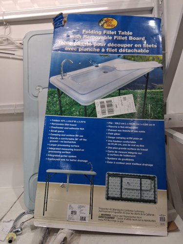 bps FOLDING FILLET TABLE - 43" x 23.5"  - white - (model:1a-fl128/3496646) image 2