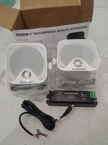 2PK STUDIOFINIX Waterproof Marine mounted Bluetooth Speakers for Boat, ATV, UTV - 4" - 120w - white (model: ST-HMS-61BT) image 3