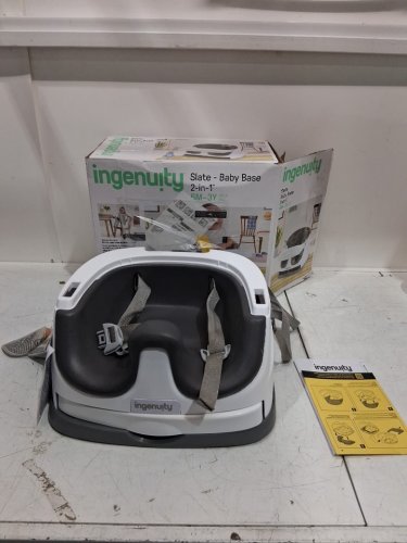 INGENUITY BABY BASE 2-IN-1 BOOSTER FEEDING & FLOOR SEAT - 50LBS CAP - WHITE/SLATE GREY (MODEL: 11576) image 2