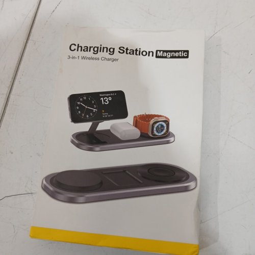 TEGISPAK 3-IN-1 FAST WIRELESS CHARGING STATION FOR MAGSAFE FOR IPHONES - BLACK/GREY (MODEL: FD-318) image 2