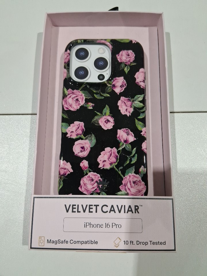 VELVET CAVIAR phone case compatible with magsafe - iphone 16 pro - black Floral image 2