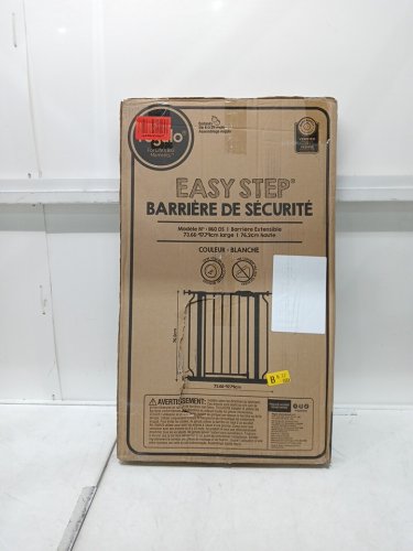 REGALO EASY-STEP METAL WALK-THROUGH SAFETY GATE, 30" X 29'' - 38.5'' - WHITE (MODEL: 1160DS) image 2