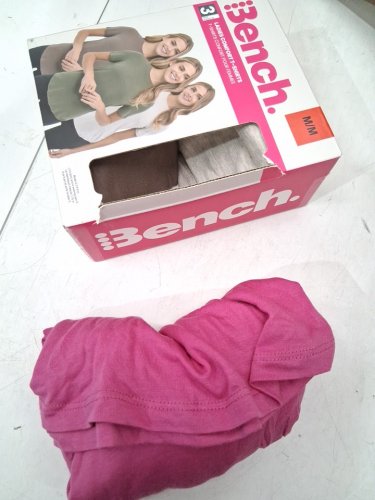 3PK Women's BENCH Comfort Crew Neck T-Shirts - MEDIUM - Brown/pink/Beige (style: 2945481) image 2