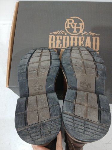 MEN'S RedHead Ranch Ridgedale Work Waterproof Wellington Boots - 9 WIDE - Tan/Brown (STYLE: 3979581) image 4