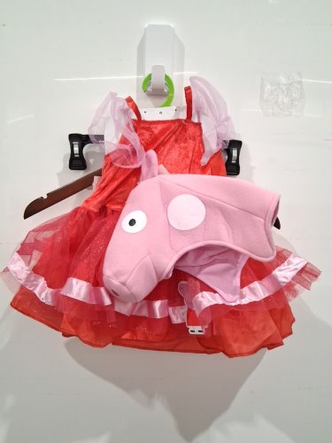 3PC GIRL'S DISGUISE PEPPA PIG TODDLER COSTUME - 2T - RED/PINK (STYLE: 120699M) image 2