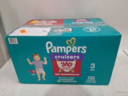 132PK PAMPERS CRUISERS 360° GAP-FREE FIT disposable baby DIAPERS - SIZE 3 (16-28LBS) image 3