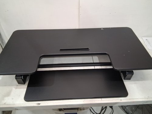 vivo height adjustable standing desk converter riser with keyboard tray - 47" x 22" - black - (model: desk-v048v) image 5