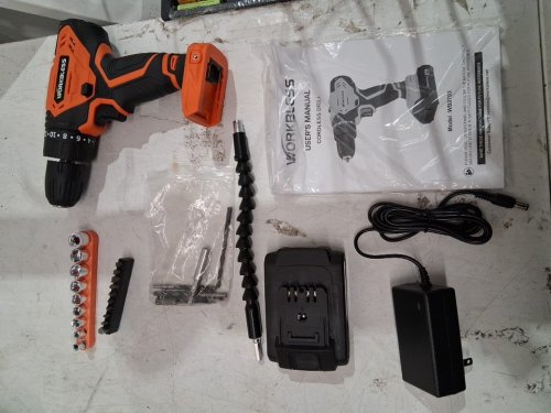 WorkBless Cordless Drill with 2 Batteries, Charger and Bits Tool Set - 21V - orange - (model wb0702) image 3