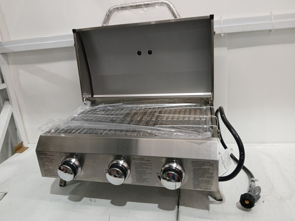 nxr 3 burner 24000 btu portable propane gas bbq - stainless steel (model:1807186) image 2