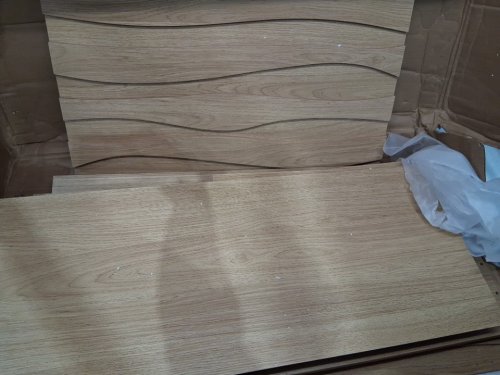 wooden wave design 2-door storage cabinet with charging station - natural wood color - (model: da0825ym01a) image 6
