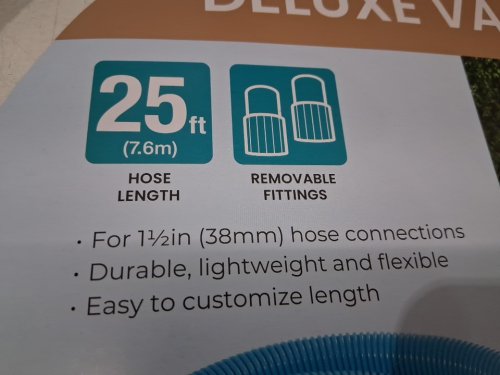 INTEX Pool Vacuum Hose Replacement Compatible with Above Ground Pools - 1 1/2" X 25FT -BLUE/WHITE (model: 29083E) image 4