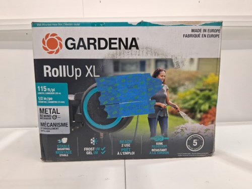 Gardena frost-proof Wall-Mounted Auto-Retractable Hose Reel, roll up xl - 115ft - Black/Turquoise (model: 18630-37) image 7