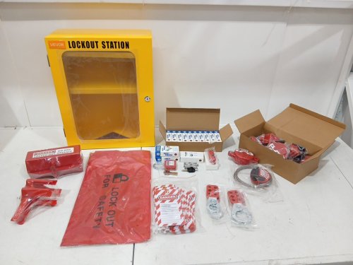59PC VEVOR electrical LOCKOUT TAGOUT kit - red/ yellow (model: BD-X07-D41) image 3