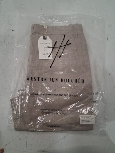 men's weston jon boucher havana stretch linen slim pants - 31w x 29l - sand pebble (style: wb4000) image 2