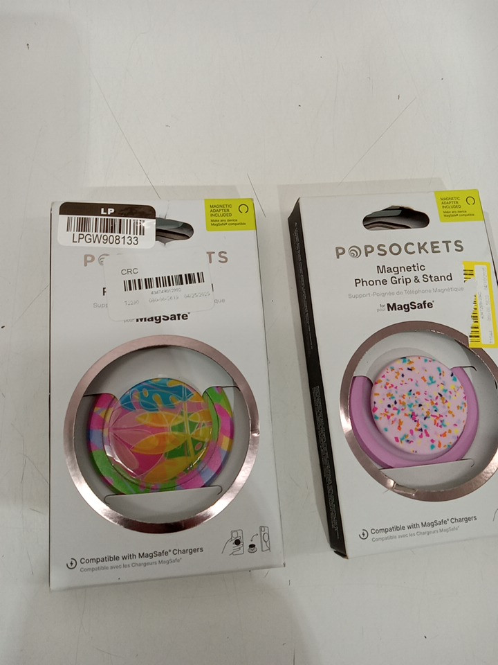 2 Assorted MagSafe Popsockets Magnetic Phone Grip & Stand with magnetic adapter - Assorted Multicolour image 2