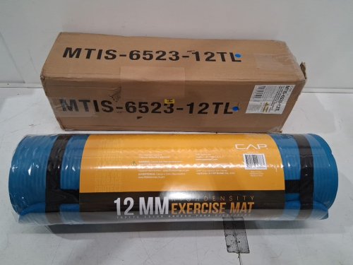 CAP Barbell High Density Exercise Yoga Mat with Strap - 1/2" x 24"x 68" - teal (model: mtis-6523-12tl) image 2