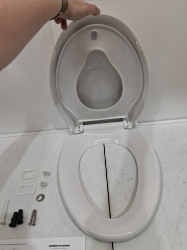 Hibbent Elongated Toilet Seat with Potty Training Seat Built-in - 18.7" - white image 4