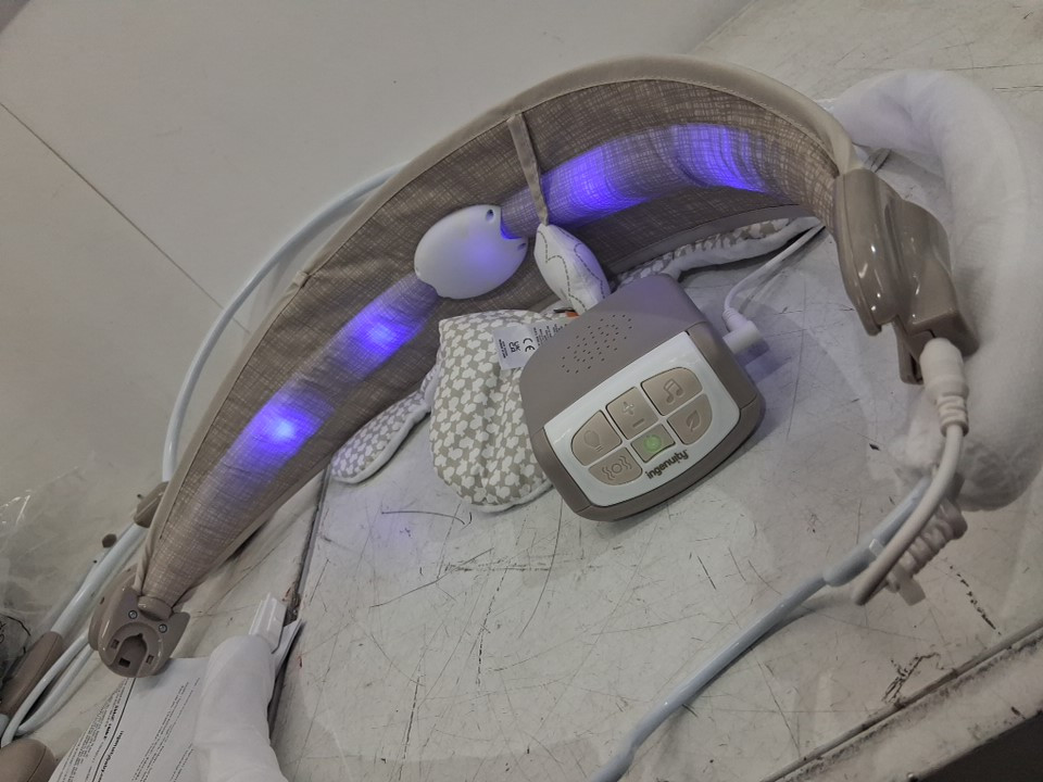 INGENUITY INLIGHTEN baby BOUNCER with lights vibration sounds and music - 20LB max - twinkle tails bunny theme - twinkle tails bunny (MODEL: 8266 / 11200) image 4