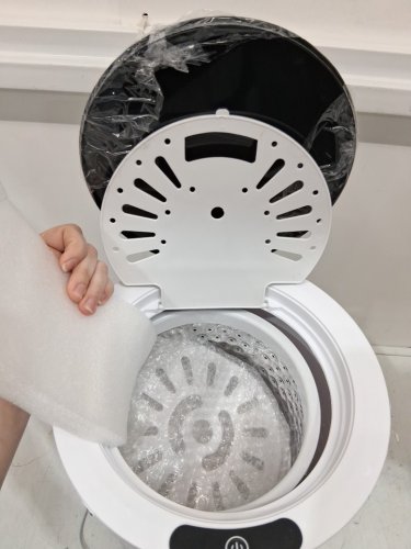 METICULOS Compact Electric Spin Dryer Portable Mini Laundry WRINGER - 110V - WHITE/BLACK (MODEL: MNT20-25) image 5