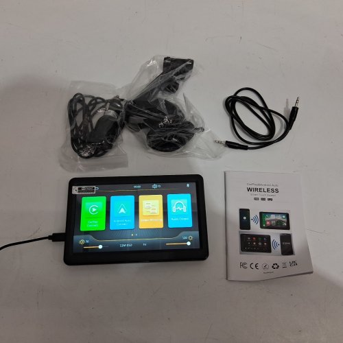 YAGEKING PORTABLE CAR STEREO MP5 PLAYER - WIRELESS CARPLAY ANDROID AUTO VIA BLUETOOTH, 7" HD SCREEN WITH MIRROR LINK, VOICE CONTROL, FM, TF CARD, USB, AUX - BLACK image 3