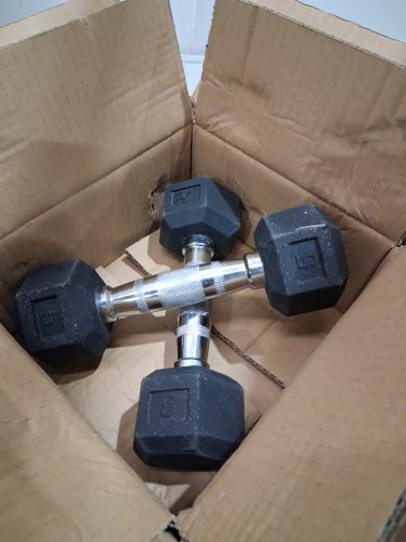 2pk neoprene coated dumbbell hand weights - 5lbs each - black image 2