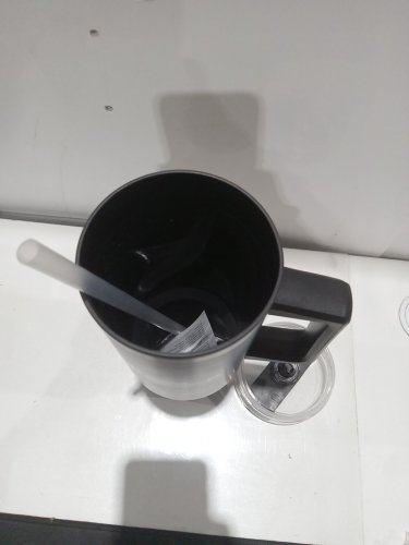 *customized* Plastic Travel Mug/Cup with Straw for Cold Beverages with "University of Alberta Hospital" logo - 40z -Black image 3
