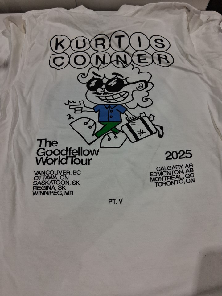 2 UNISEX KURTIS CONNER BAND "THE GOODFELLOW WORLD TOUR" 2025 T-SHIRT - MEDIUM - WHITE image 4