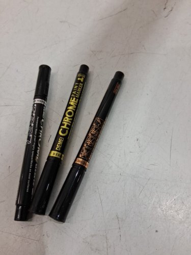 3pc Demei HIGH GLOSS LIQUID CHROME MARKERS - 0.7MM - SILVER / BRONZE / GOLD image 3