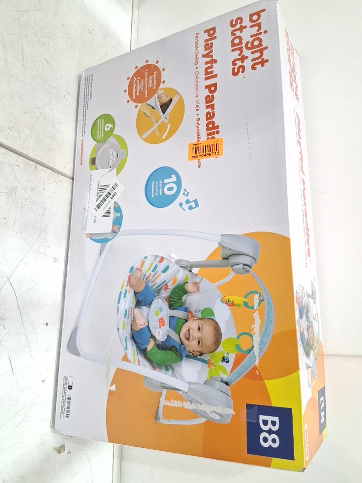 Bright Stars Playful Paradise Portable Automatic 6-Speed Baby Swing - 0-9 Months - Multicolored (Model: 13069) image 2