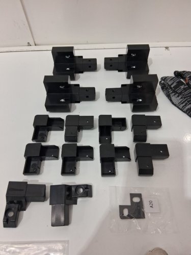 26pc Aluminum Extrusion Frame Assembly Kit - 3-Way Corner Brackets/Hinges/Work Gloves image 3