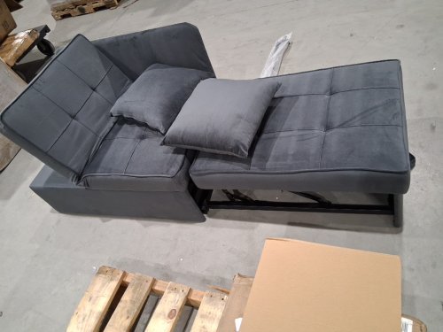 4-in-1 Convertible Pull Out Velvet Love seat SLEEPER Couch- 32"X 39"-71" X 26" - LIGHT GREY (MODEL: J1S050GR0M) image 9