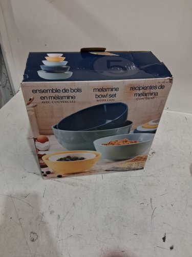 5PC PANDEX MELAMINE BRPA-FREE MIXING BOWL SET WITH LIDS - ASSORTED COLORS (MODEL: 1901780) image 2