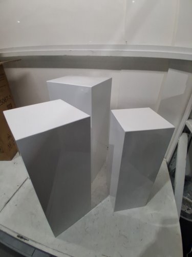 3PC Metal Pedestal Stands for Party, Wedding, & Home Decor - White (Model: YYJ25067-1) image 4