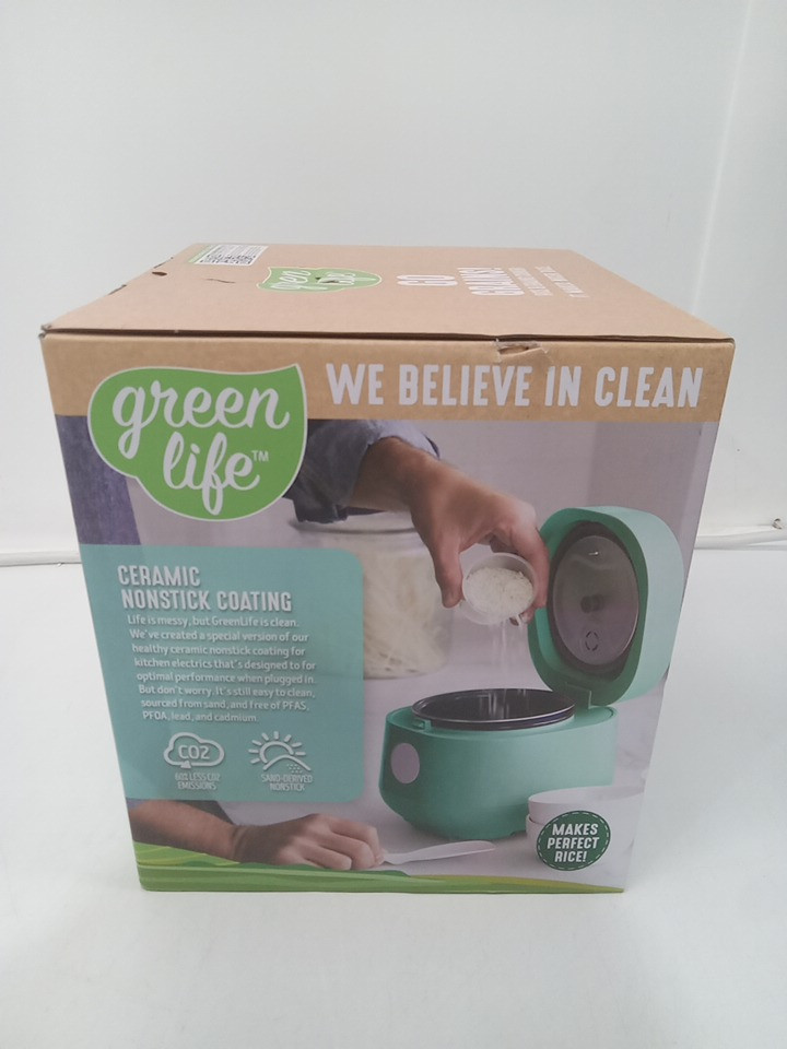 GREEN LIFE ceramic nonstick RICE COOKER - TEAL - 4 CUPS image 5