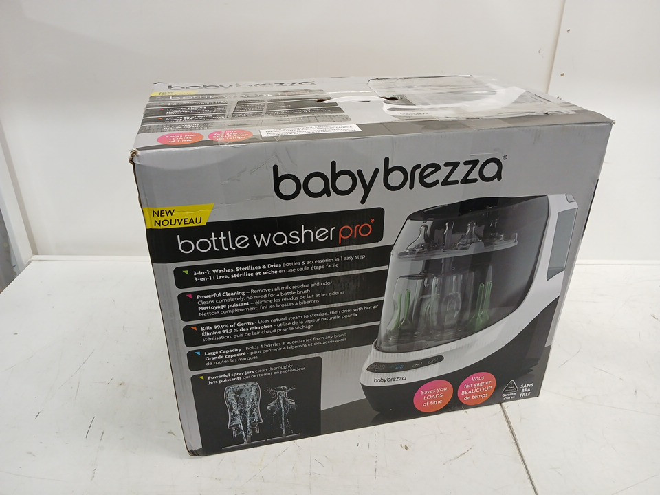 BabyBrezza Bottle Washer Pro 3-in-1 washer/sterilizer/dryer - holds 4 bottles - black/white (model: BRZ0103) image 7