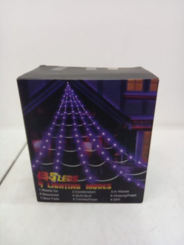Outdoor Spider Web Lights Halloween Decorations - 135 leds - 16ft - 9 light modes - purple image 2