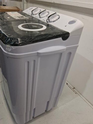 COSTWAY PORTABLE COMPACT TWIN TUB WASHING MACHINE - 17.6LBS CAPACITY - GREY/WHITE - (MODEL: FP11145US-DK) image 5