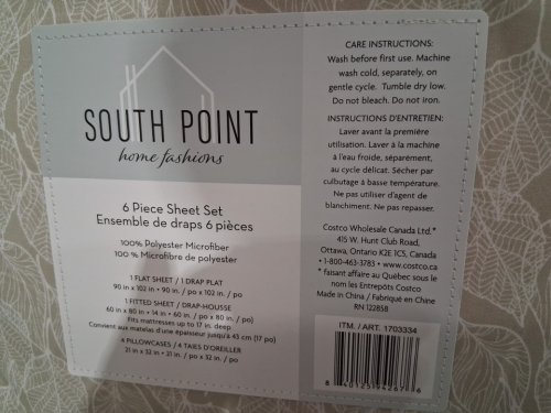 6PC SOUTH POINT HOME FASHIONS SHEET SET - QUEEN - BEIGE (MODEL:1703334) image 4