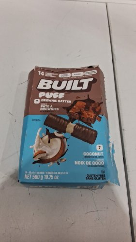 13pk built puff gluten free protein bars - 17g of protein each - brownie batter/coconut image 2
