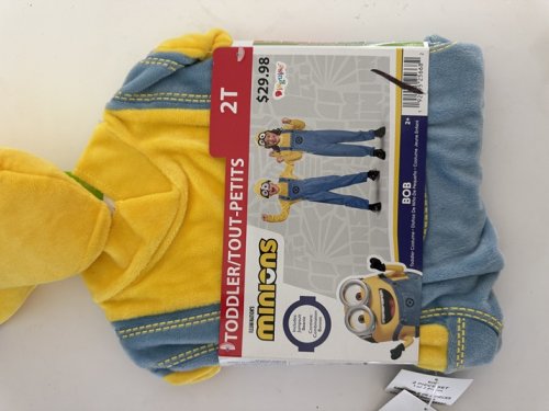 2PC TODDLER DISGUISE BOB MINIONS COSTUME - SMALL (2T)  - YELLOW/BLUE (STYLE: 119079S) image 2