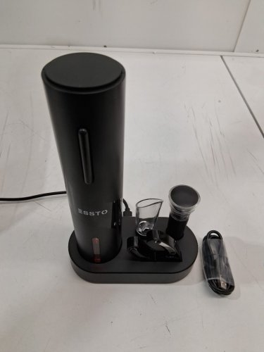 Electric Wine Opener with Foil Cutter, Automatic Corkscrew and Foil Remover, Stainless Steel, One Touch Wine Bottle Opener, Rechargeable 100-240V - black (model: HX001) image 2