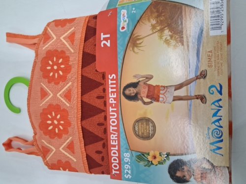 TODDLER DISGUISE MOANA 2 SIMEA COSTUME - 2T - ORANGE (STYLE: 171089S) image 2
