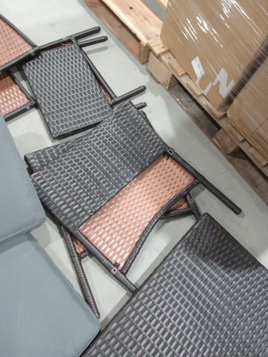 4pc costway outdoor rattan patio furniture set - 37" x 32.5" x 23.5" loveseat - 32.5" x 18.5" x 23.5" chair - 27.5" x 16" x 16" table - grey image 4
