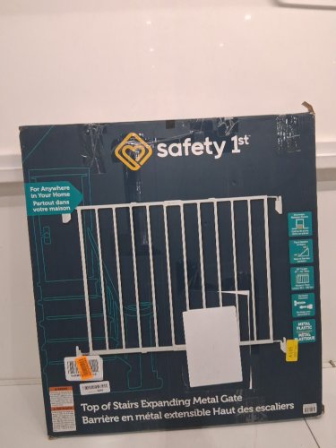 SAFETY 1ST TOP OF STAIRS EXPANDING METAL BABY/PET GATE ADJUSTABLE - 27" - 42" X 28" - WHITE (MODEL: GA090CWHOF2) image 2