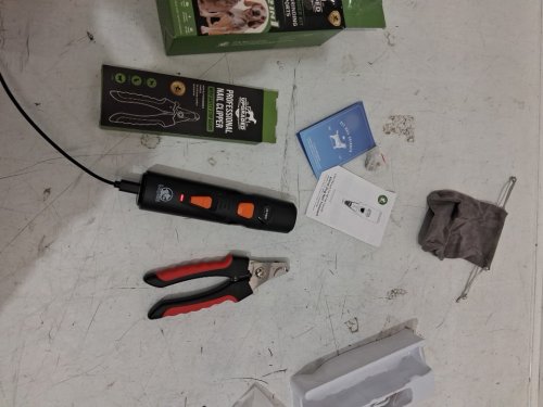 RECHARGEABLE PET DOG/CAT NAIL GRINDER WITH BIT GRINDER and light - black/orange image 4