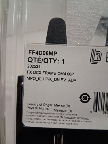 BELDEN 6 PORT OM4 fiber optic adapter frame and rack-mount module for Belden FX DCX - BLACK (MODEL: FF4D06MP) image 3