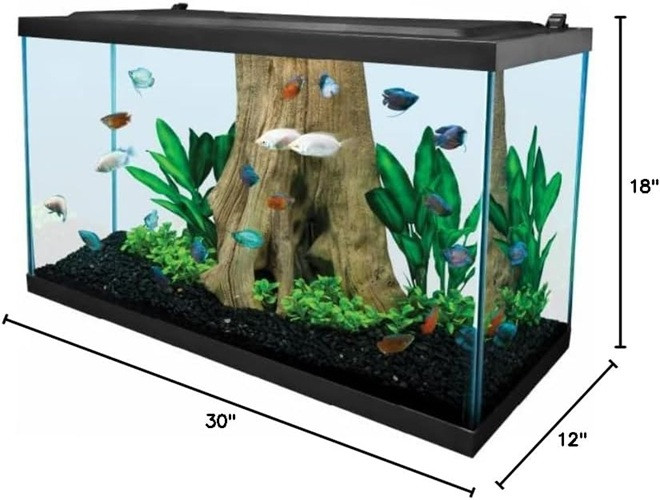 TETRA TEMPERED GLASS AQUARIUM - 29GAL - 30" X 18" X 12" - black image 2