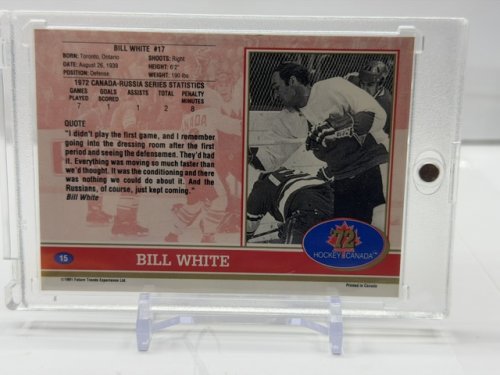 SIGNED BILL WHITE 1991 (HOCKEY CANADA 1972 OLYMPICS) CARD #15 image 4