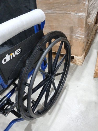 Drive Medical Single Axle Blue Streak Wheelchair, flip Back Desk Arm, swing Away Footrests - 18" - Blue (BLS18FBD-SF) image 6
